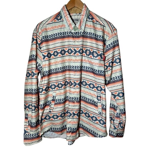 RSVLTS The Roosevelts Aztec Southwestern Shirt Long Sleeve Button Up Men’s Large - Picture 1 of 4